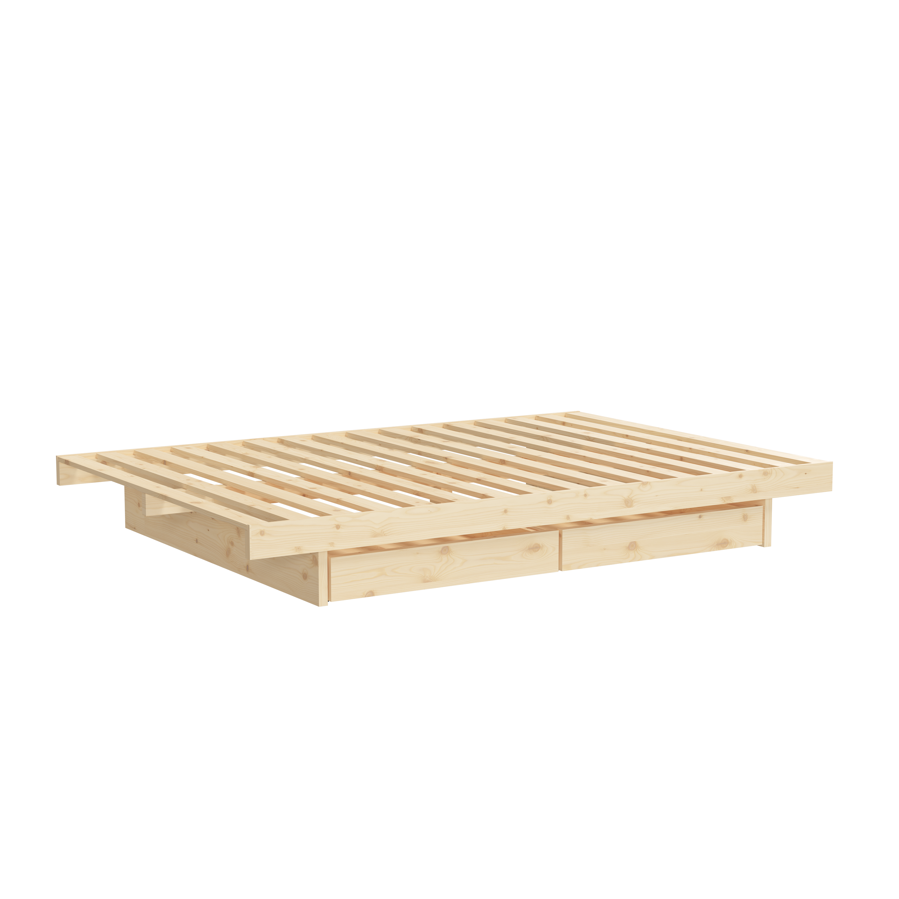 KANSO BED RAW 120 X 200 W. 2 PCS BED ROLLERS RAW