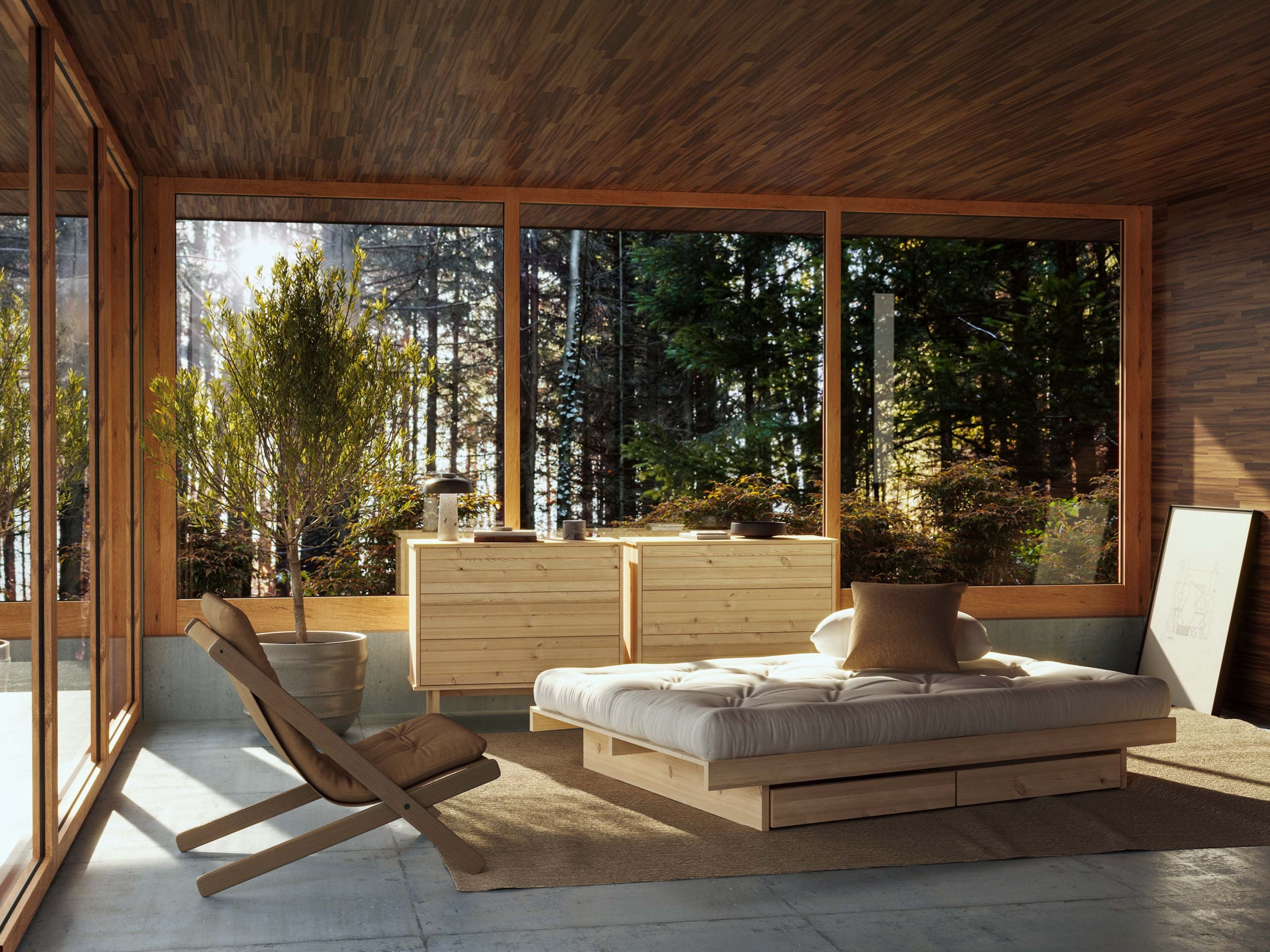 KANSO BED RAW 90 X 200