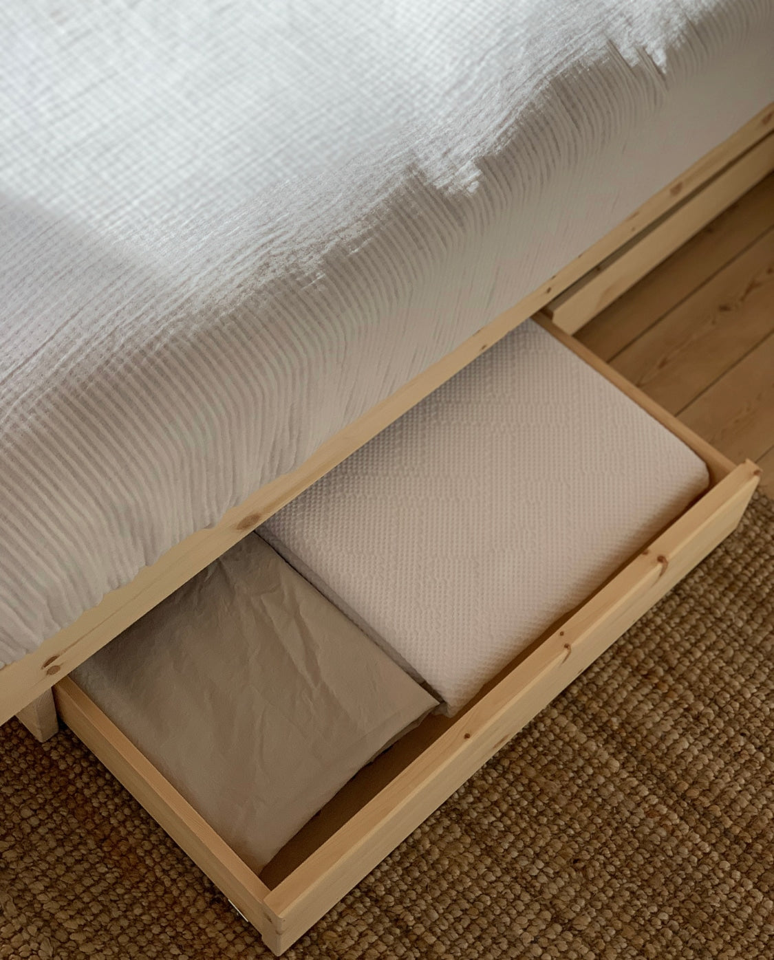 KANSO BED RAW 90 X 200 W. 2 PCS BED ROLLERS RAW
