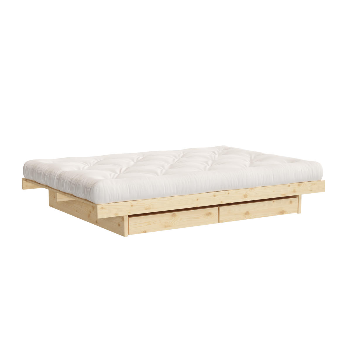 KANSO BED RAW 160 X 200 W. 4 PCS BED ROLLERS RAW