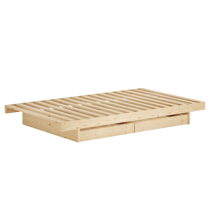 KANSO BED RAW 90 X 200 W. 2 PCS BED ROLLERS RAW