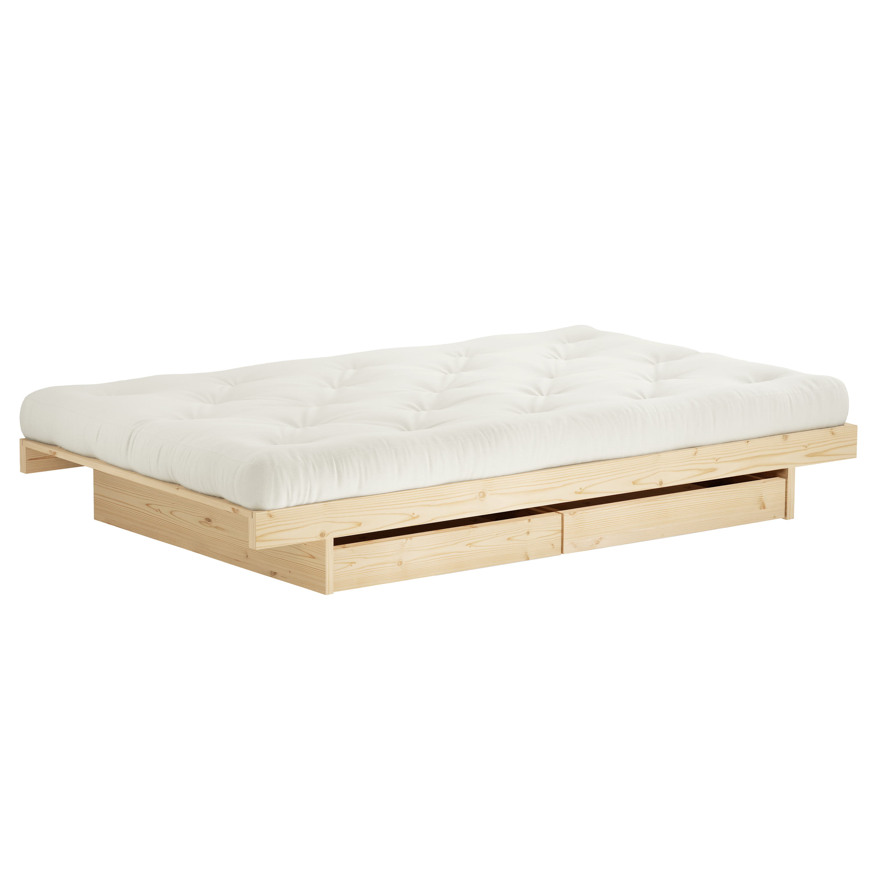 KANSO BED RAW 90 X 200 W. 2 PCS BED ROLLERS RAW