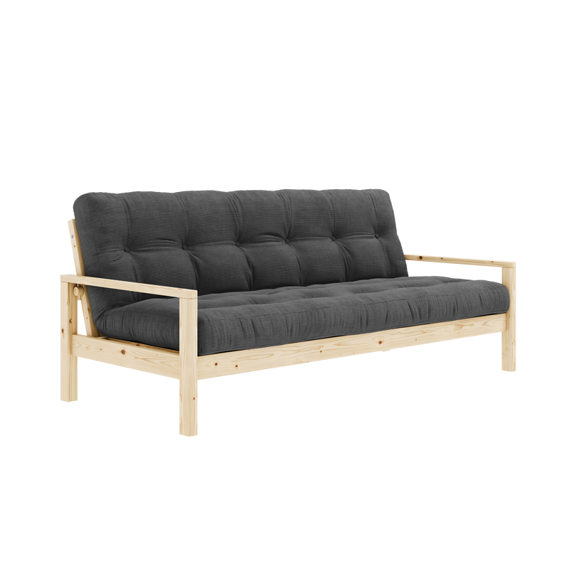 KNOB CLEAR LACQUERED W. 5-LAYER MIXED MATTRESS CHARCOAL