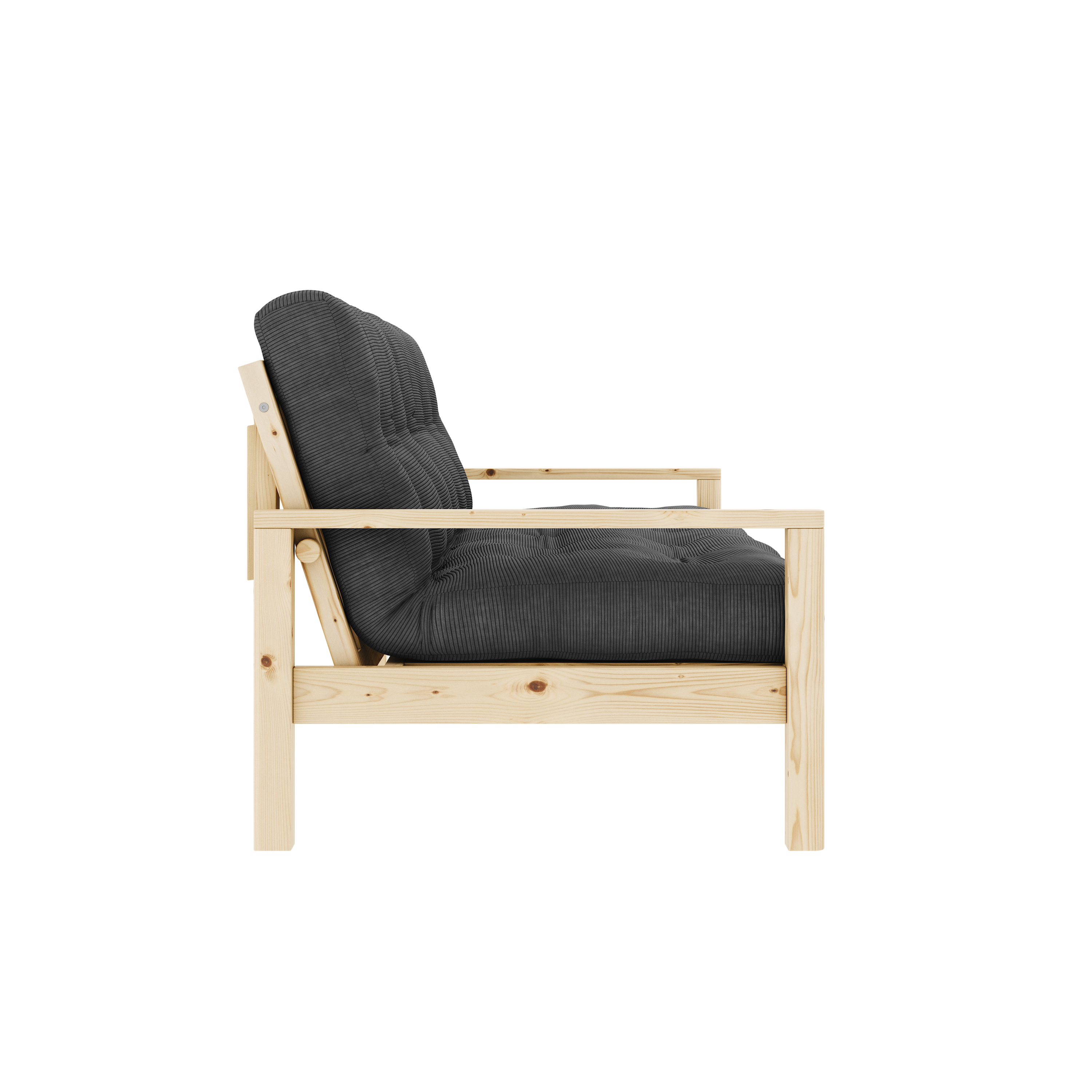 KNOB CLEAR LACQUERED W. 5-LAYER MIXED MATTRESS CHARCOAL