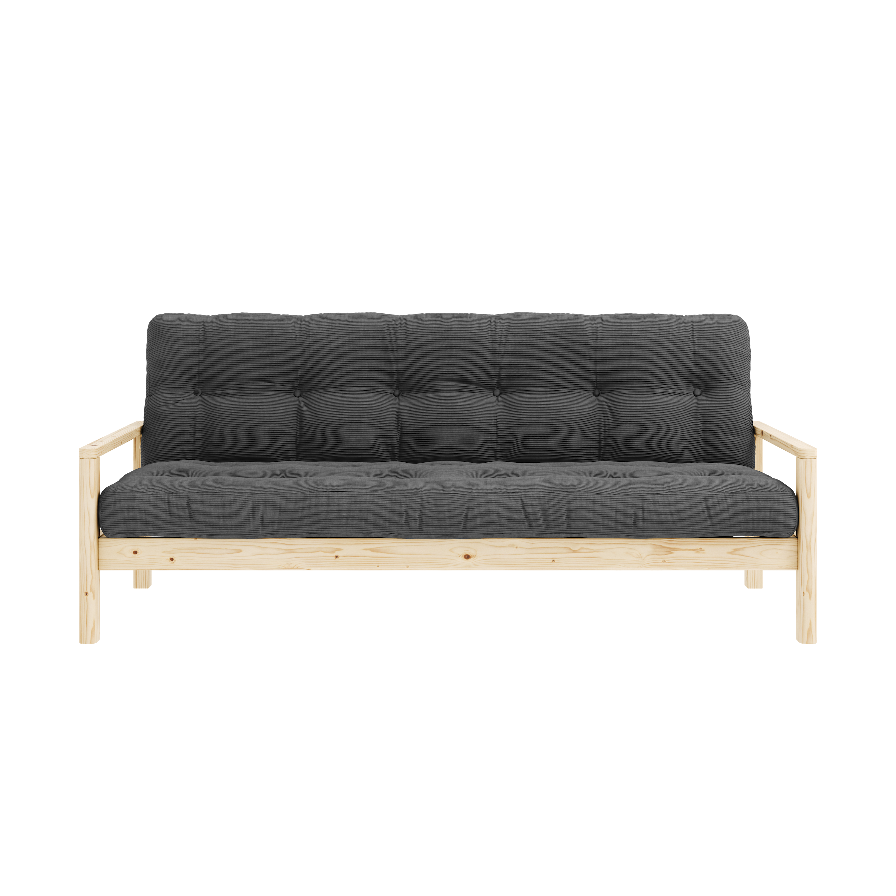 KNOB CLEAR LACQUERED W. 5-LAYER MIXED MATTRESS CHARCOAL