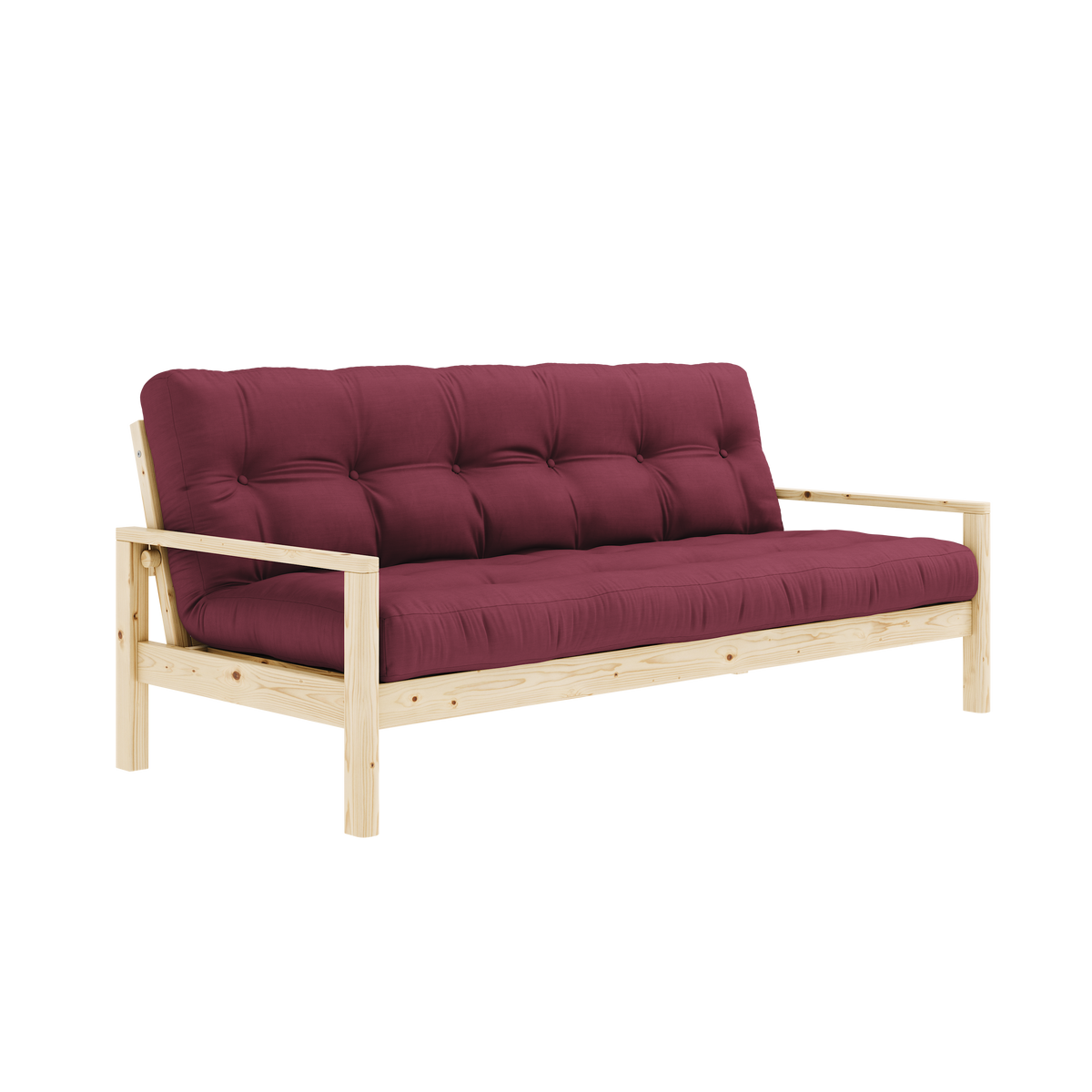 KNOB CLEAR LACQUERED W. 5-LAYER MIXED MATTRESS BORDEAUX