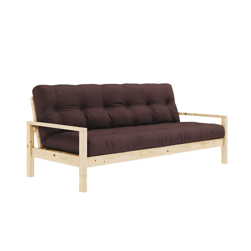 KNOB CLEAR LACQUERED W. 5-LAYER MIXED MATTRESS BROWN