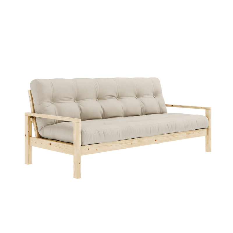 KNOB CLEAR LACQUERED W. 5-LAYER MIXED MATTRESS BEIGE