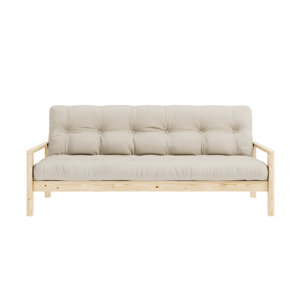 KNOB CLEAR LACQUERED W. 5-LAYER MIXED MATTRESS BEIGE