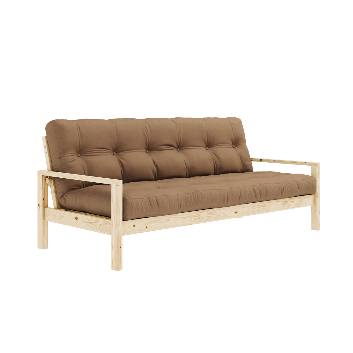 KNOB CLEAR LACQUERED W. 5-LAYER MIXED MATTRESS MOCCA