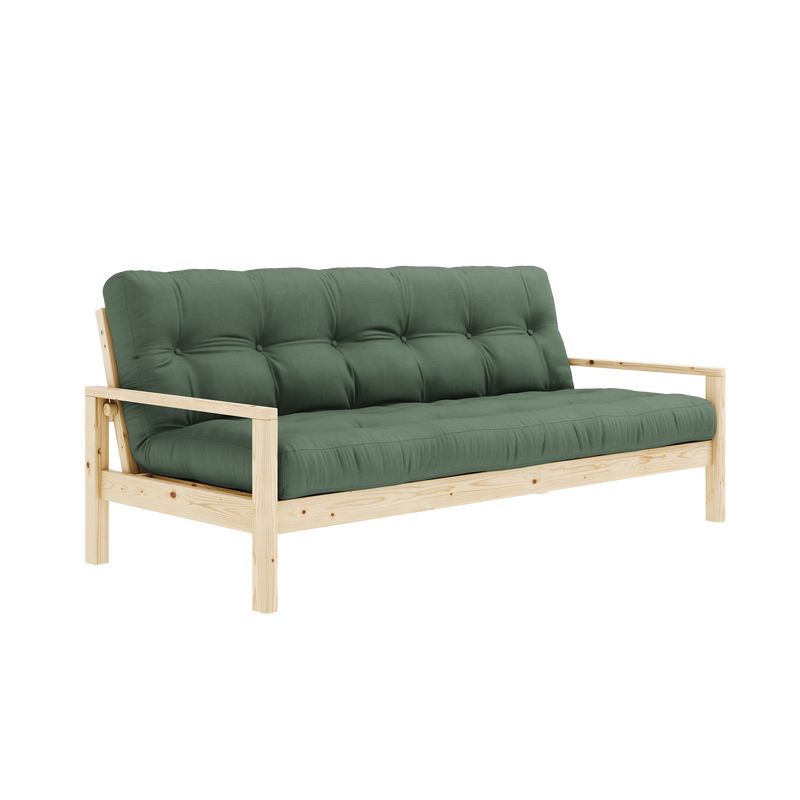 KNOB CLEAR LACQUERED W. 5-LAYER MIXED MATTRESS OLIVE GREEN