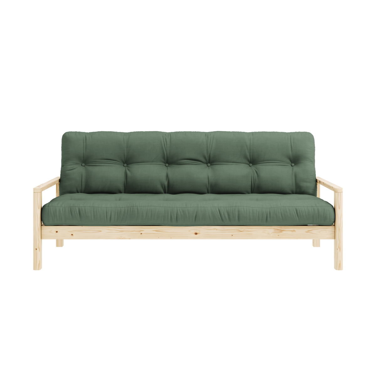 KNOB CLEAR LACQUERED W. 5-LAYER MIXED MATTRESS OLIVE GREEN