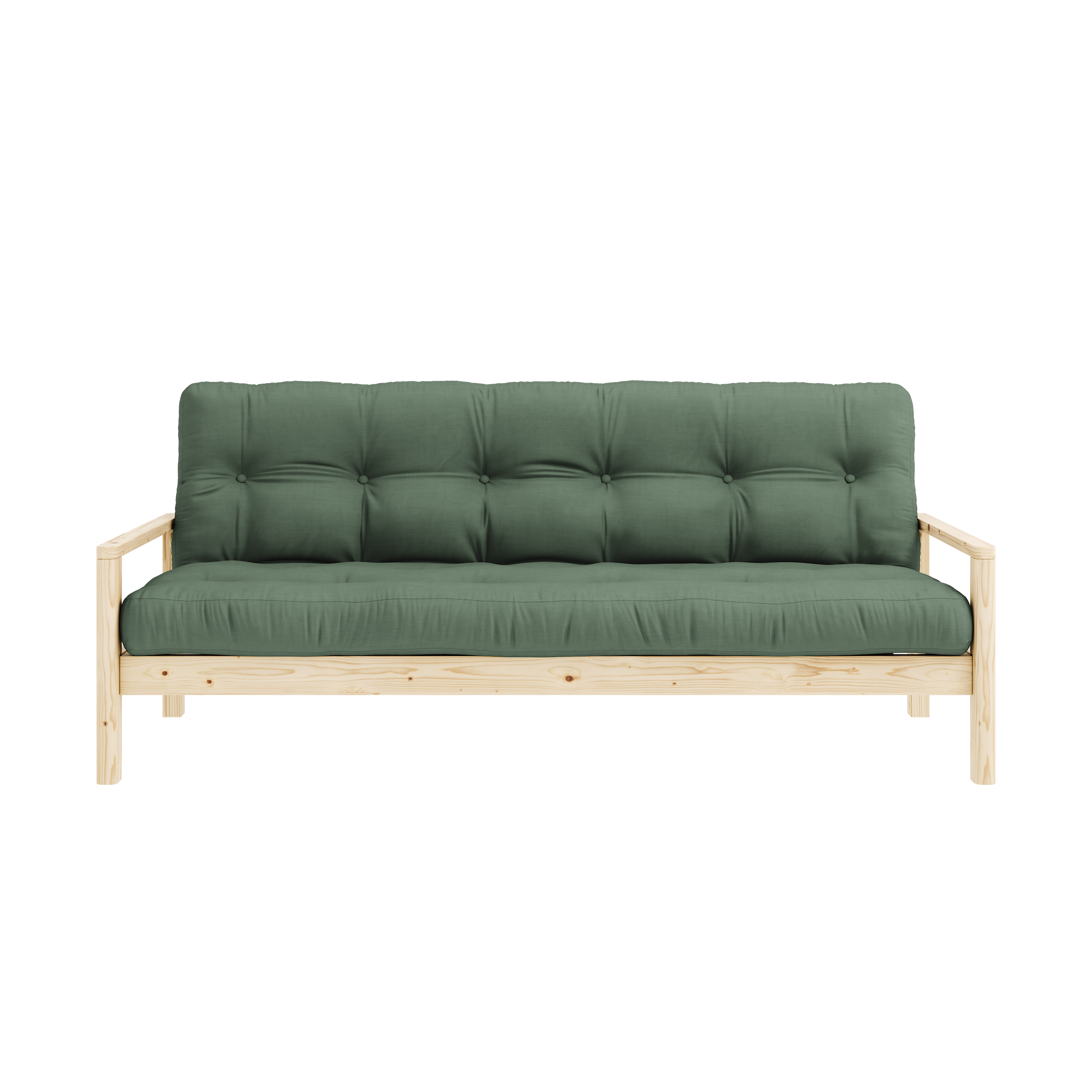 KNOB CLEAR LACQUERED W. 5-LAYER MIXED MATTRESS OLIVE GREEN