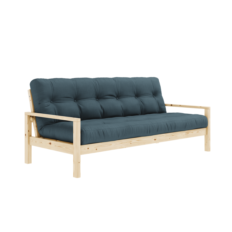 KNOB CLEAR LACQUERED W. 5-LAYER MIXED MATTRESS PETROL BLUE