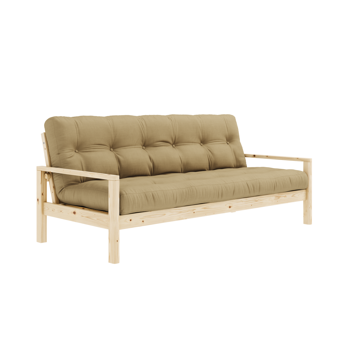KNOB CLEAR LACQUERED W. 5-LAYER MIXED MATTRESS WHEAT BEIGE