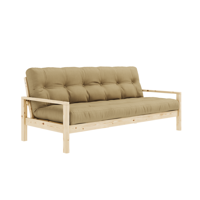 KNOB CLEAR LACQUERED W. 5-LAYER MIXED MATTRESS WHEAT BEIGE