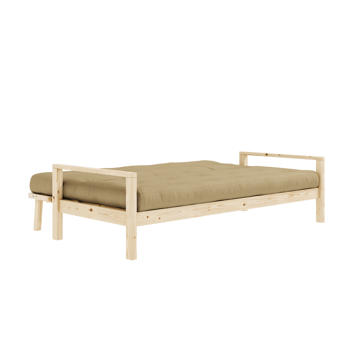 KNOB CLEAR LACQUERED W. 5-LAYER MIXED MATTRESS WHEAT BEIGE