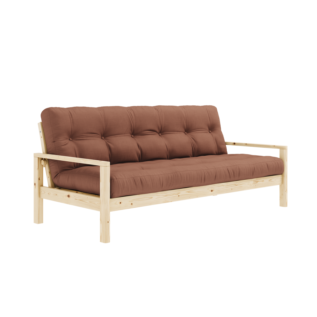 KNOB CLEAR LACQUERED W. 5-LAYER MIXED MATTRESS CLAY BROWN