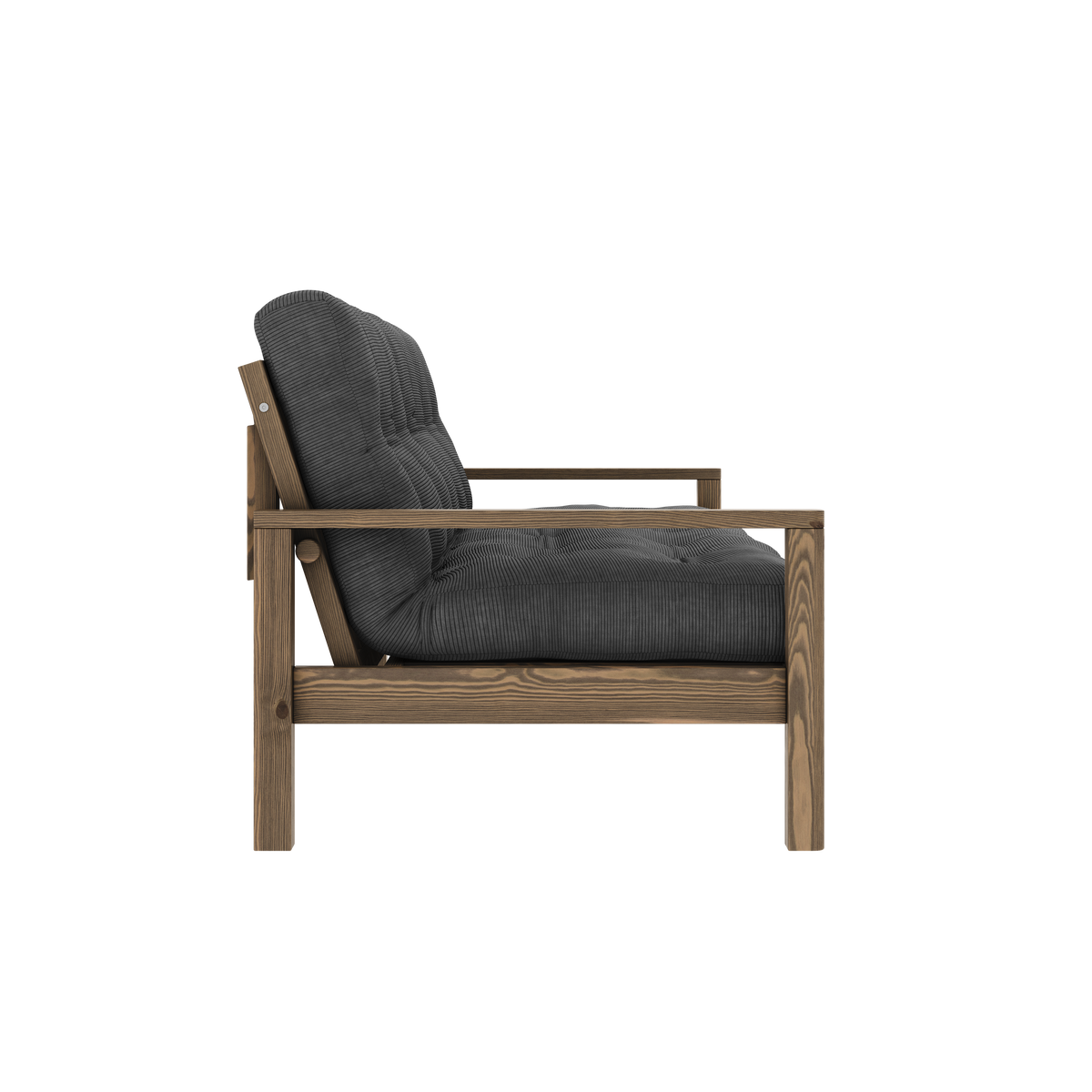 KNOB CAROB BROWN W. 5-LAYER MIXED MATTRESS CHARCOAL