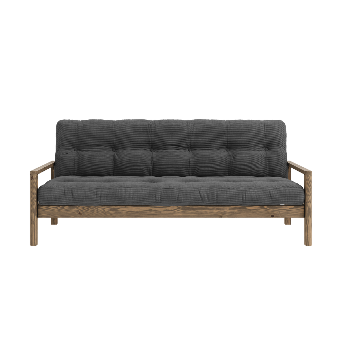 KNOB CAROB BROWN W. 5-LAYER MIXED MATTRESS CHARCOAL