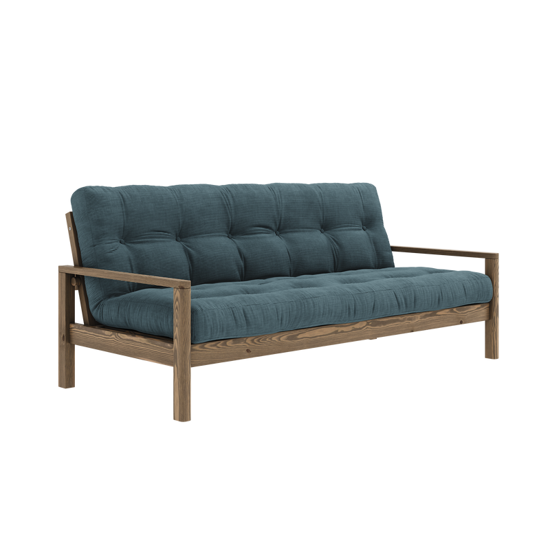 KNOB CAROB BROWN W. 5-LAYER MIXED MATTRESS PALE BLUE
