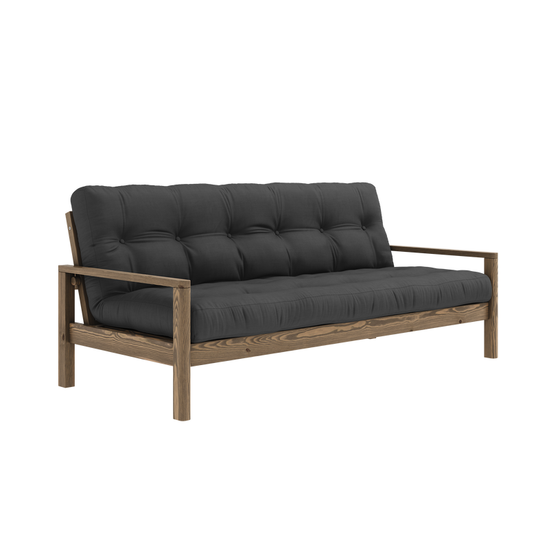 KNOB CAROB BROWN W. 5-LAYER MIXED MATTRESS DARK GREY