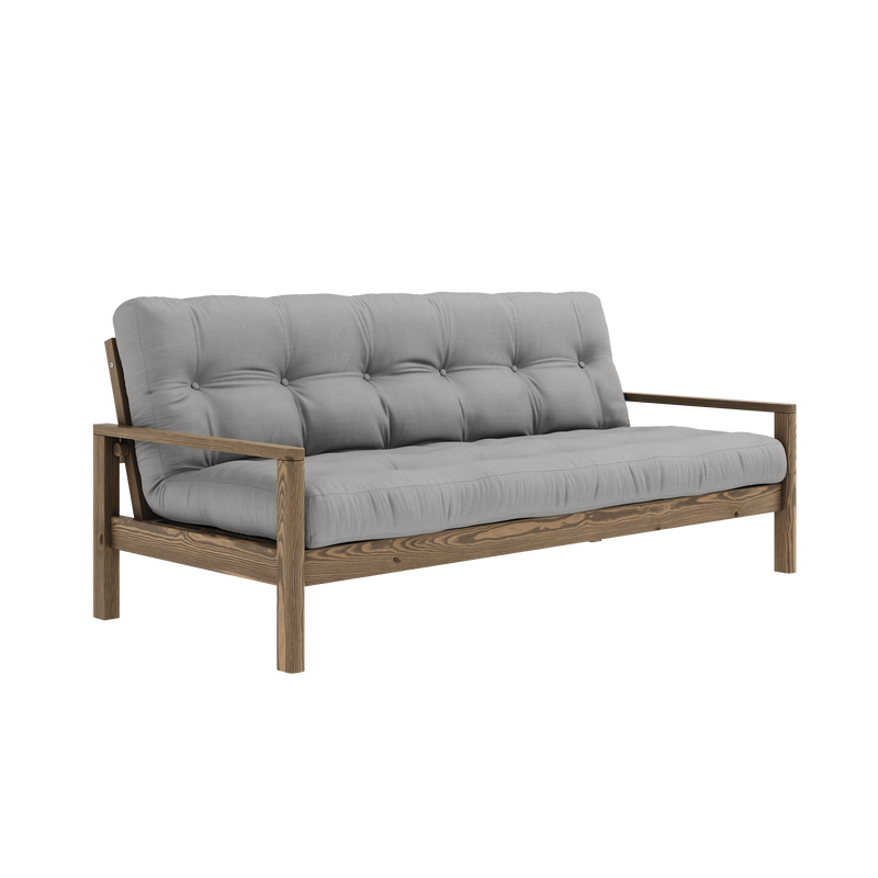 KNOB CAROB BROWN W. 5-LAYER MIXED MATTRESS GREY