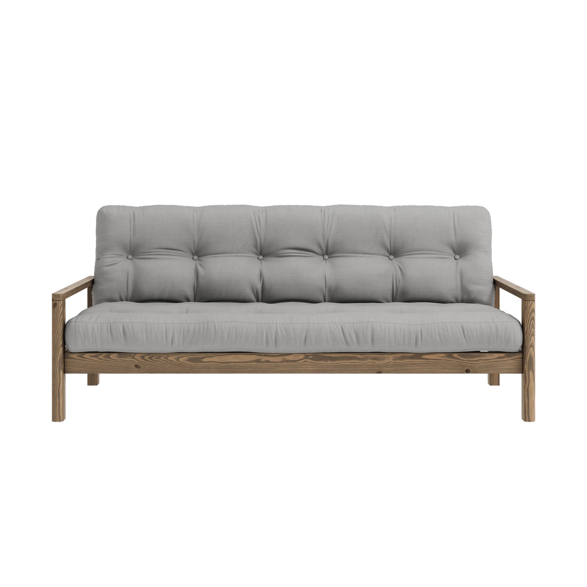 KNOB CAROB BROWN W. 5-LAYER MIXED MATTRESS GREY