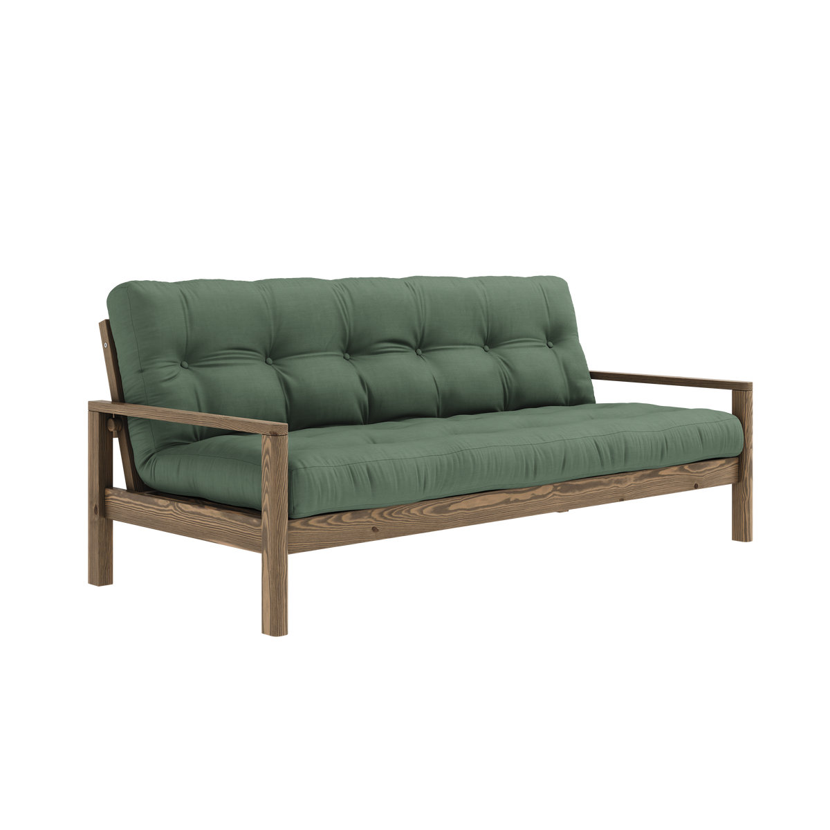 KNOB CAROB BROWN W. 5-LAYER MIXED MATTRESS OLIVE GREEN