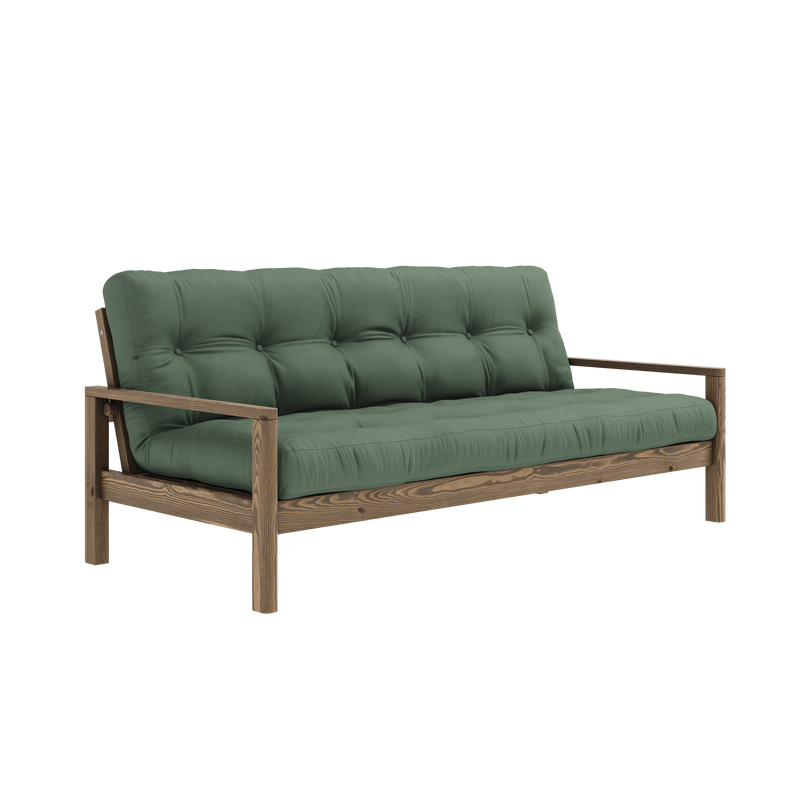 KNOB CAROB BROWN W. 5-LAYER MIXED MATTRESS OLIVE GREEN