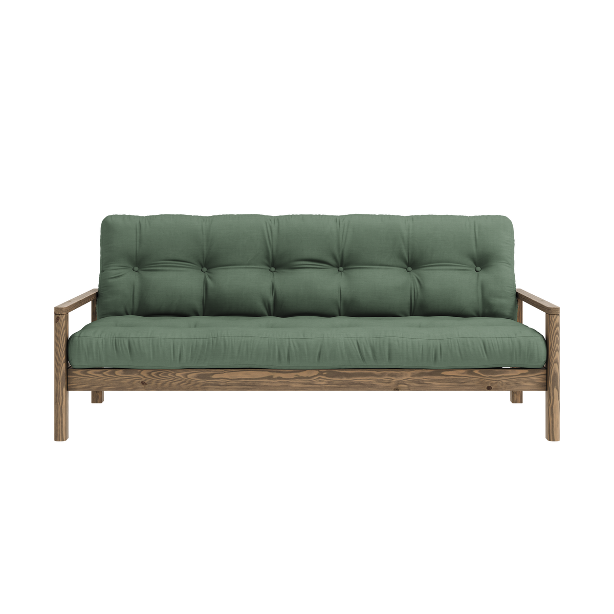 KNOB CAROB BROWN W. 5-LAYER MIXED MATTRESS OLIVE GREEN
