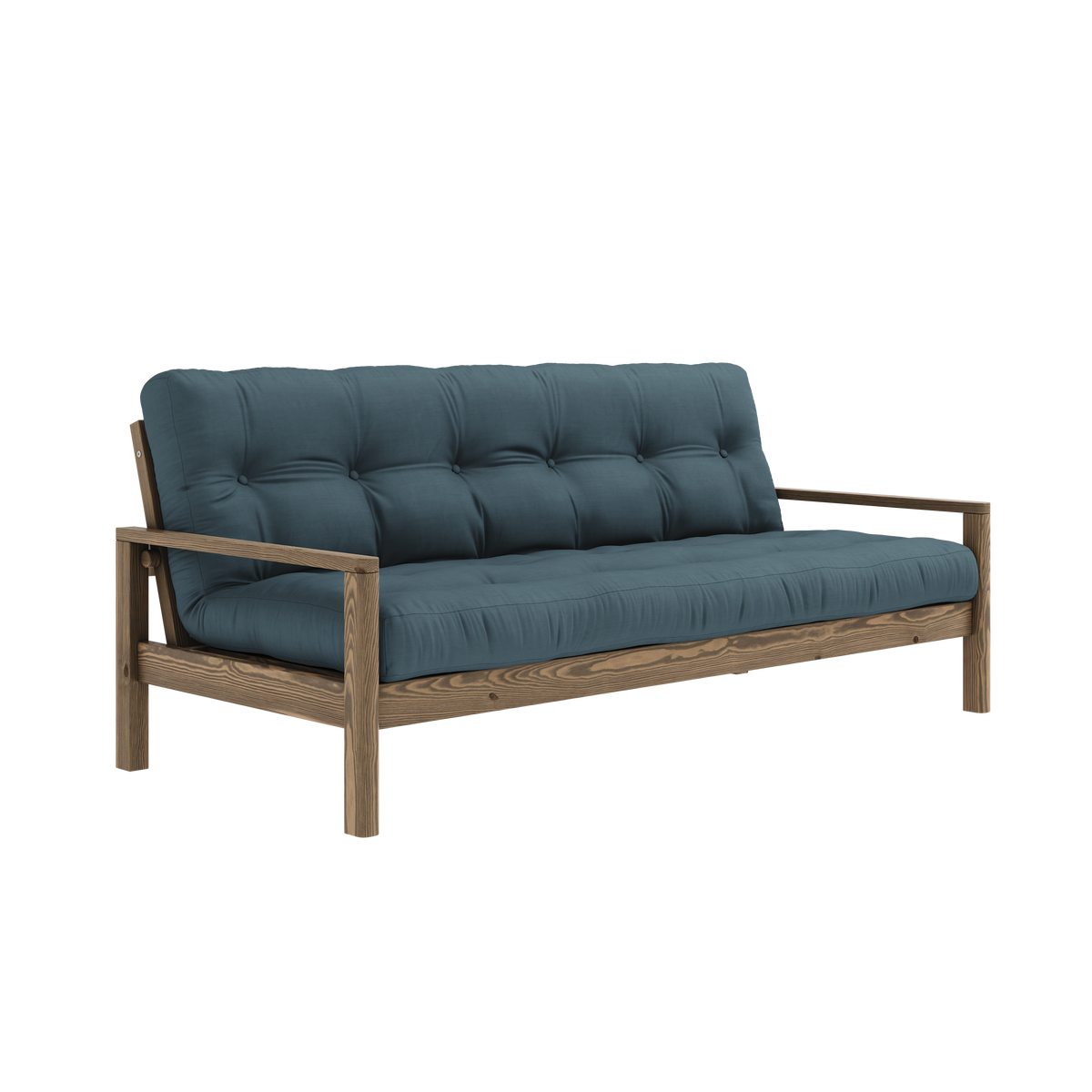KNOB CAROB BROWN W. 5-LAYER MIXED MATTRESS PETROL BLUE