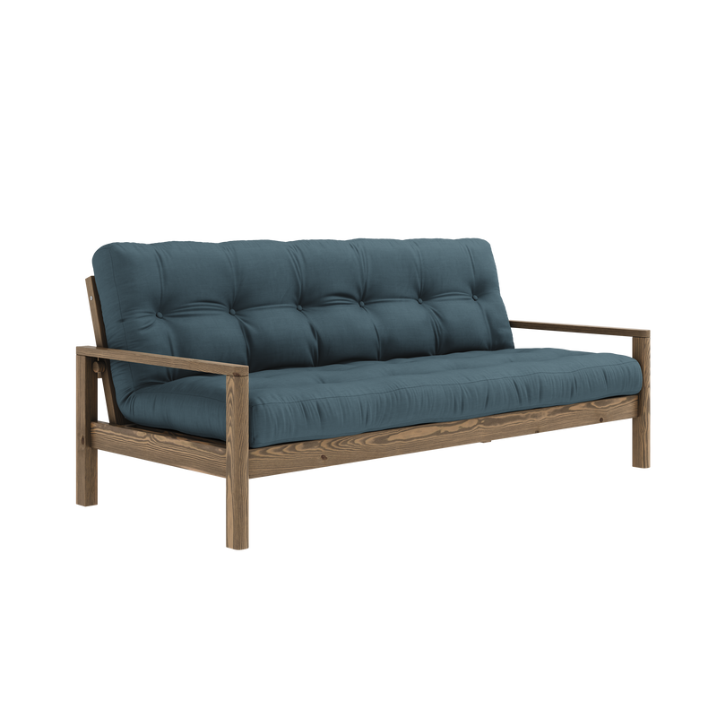 KNOB CAROB BROWN W. 5-LAYER MIXED MATTRESS PETROL BLUE