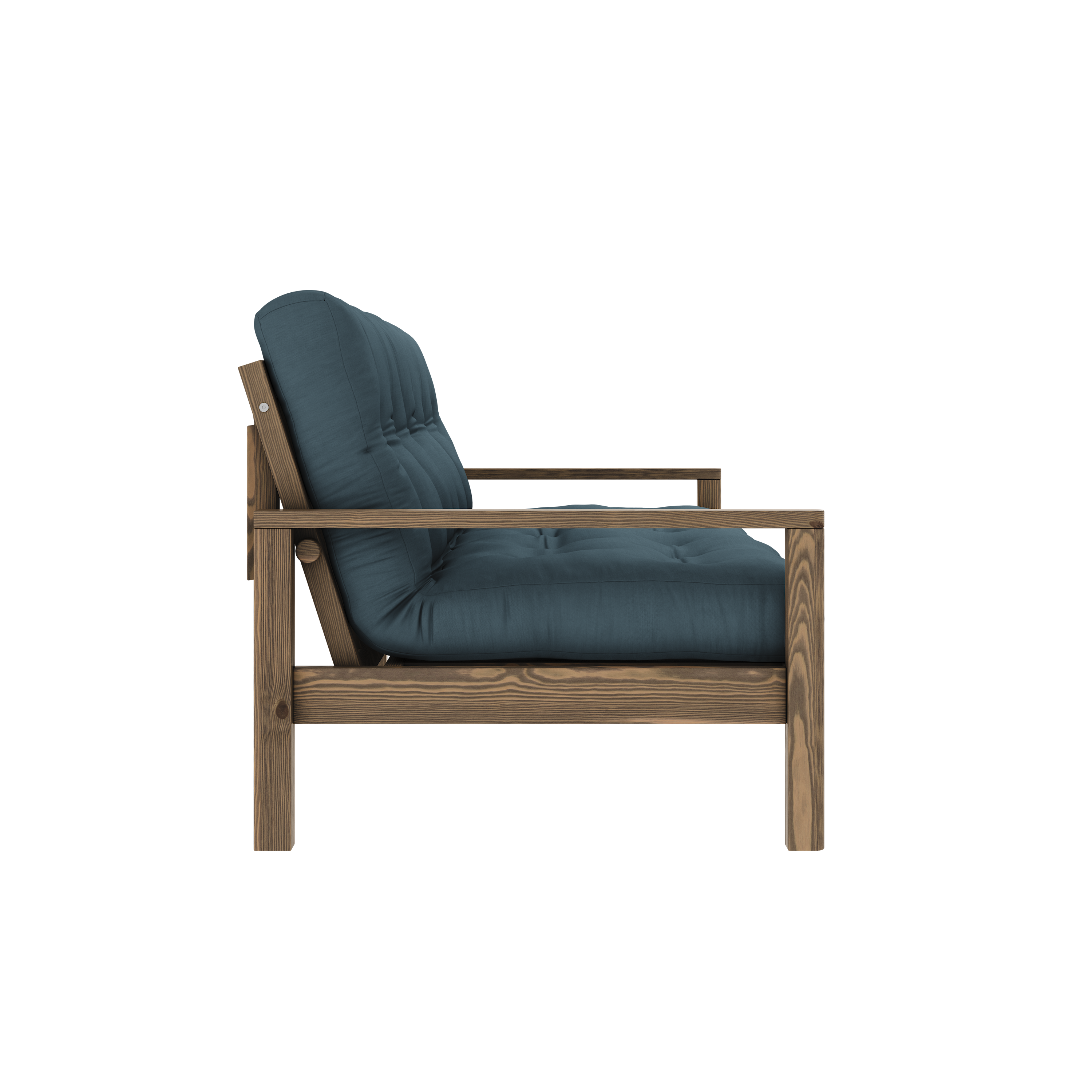 KNOB CAROB BROWN W. 5-LAYER MIXED MATTRESS PETROL BLUE