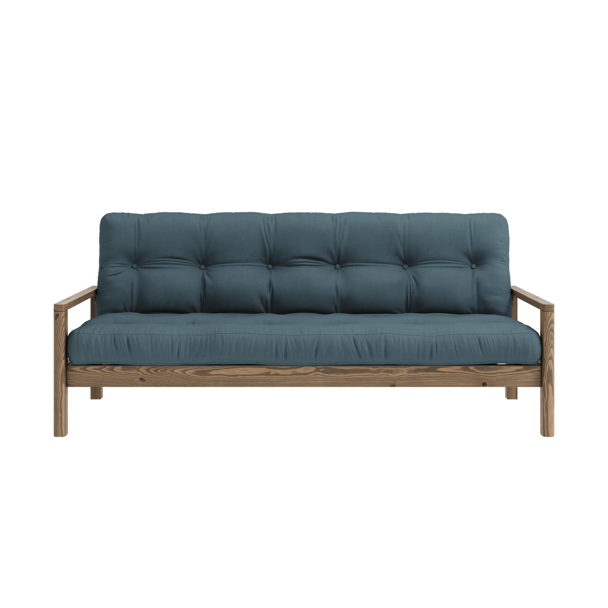 KNOB CAROB BROWN W. 5-LAYER MIXED MATTRESS PETROL BLUE