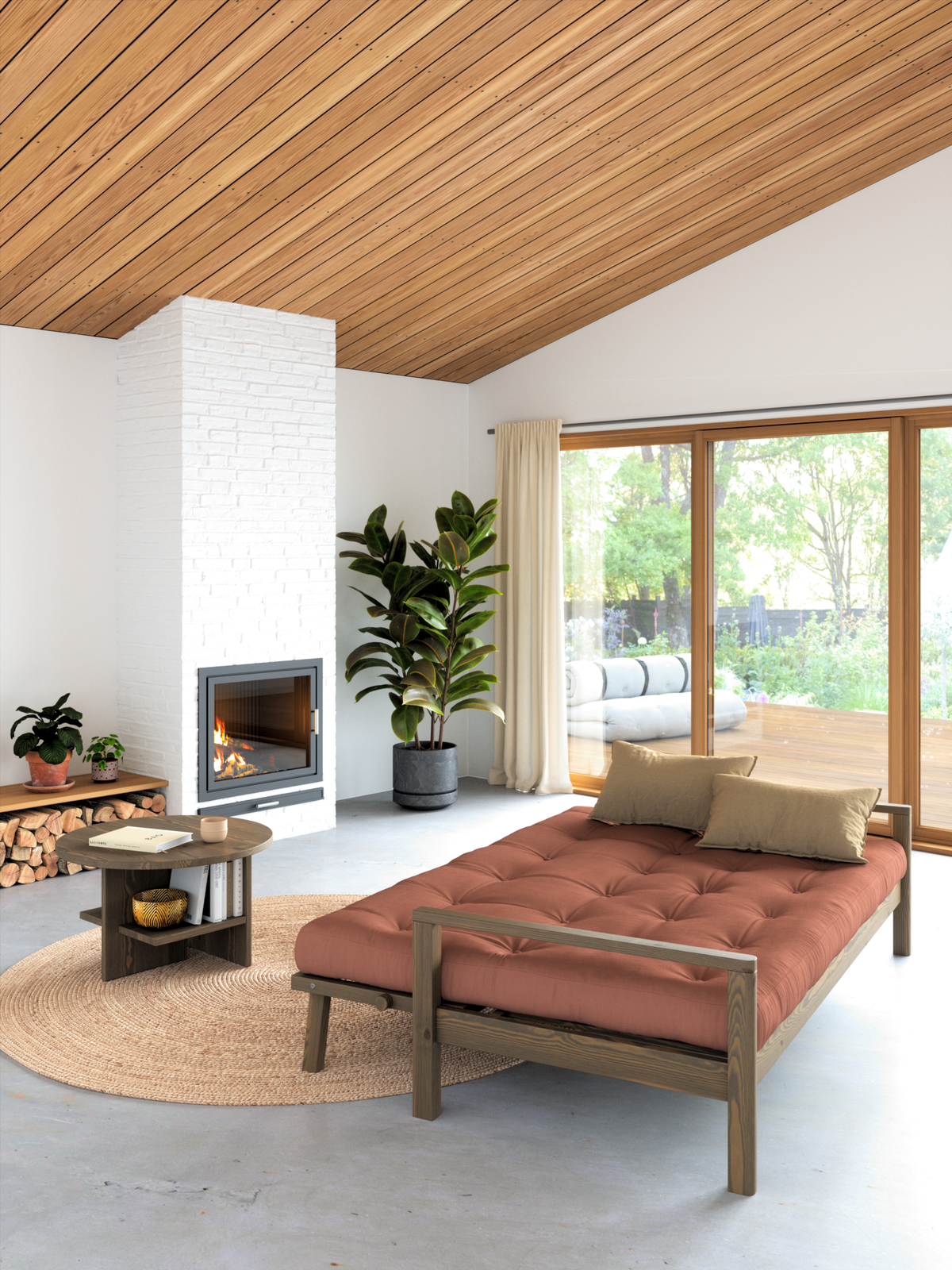 KNOB CAROB BROWN W. 5-LAYER MIXED MATTRESS CLAY BROWN