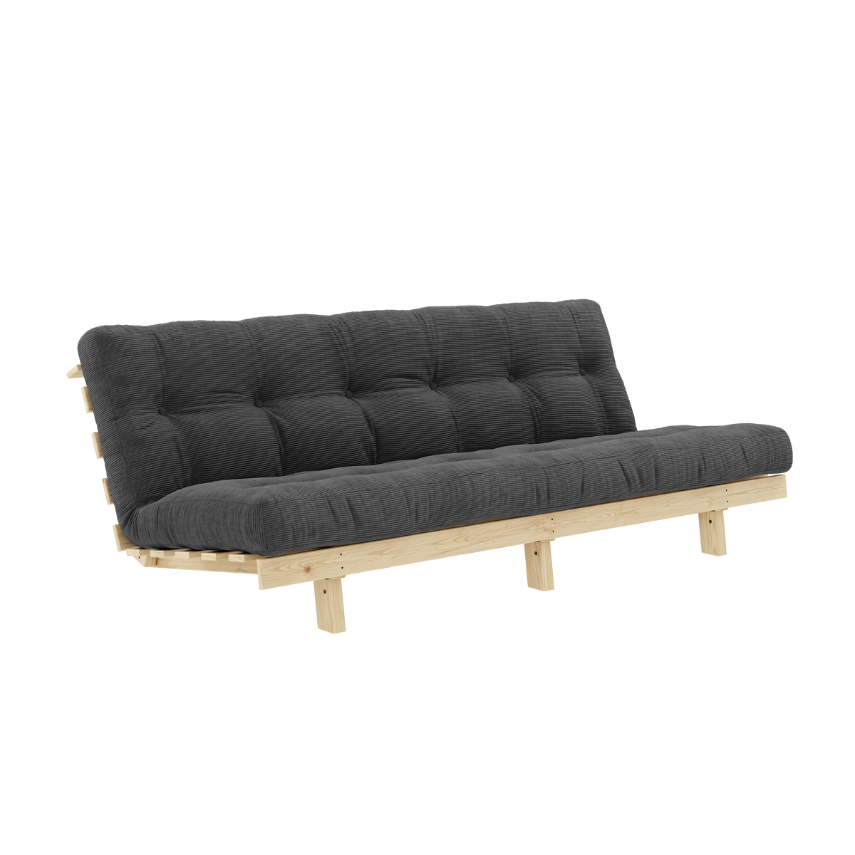 LEAN RAW 130 X 190 W. 5-LAYER MIXED MATTRESS CHARCOAL