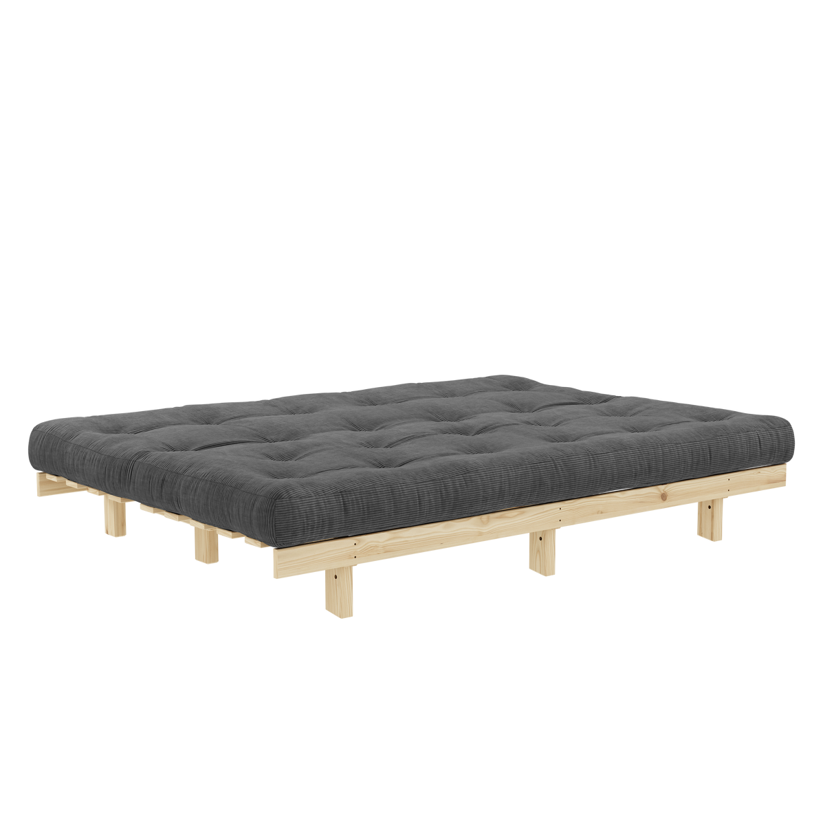 LEAN RAW 130 X 190 W. 5-LAYER MIXED MATTRESS CHARCOAL