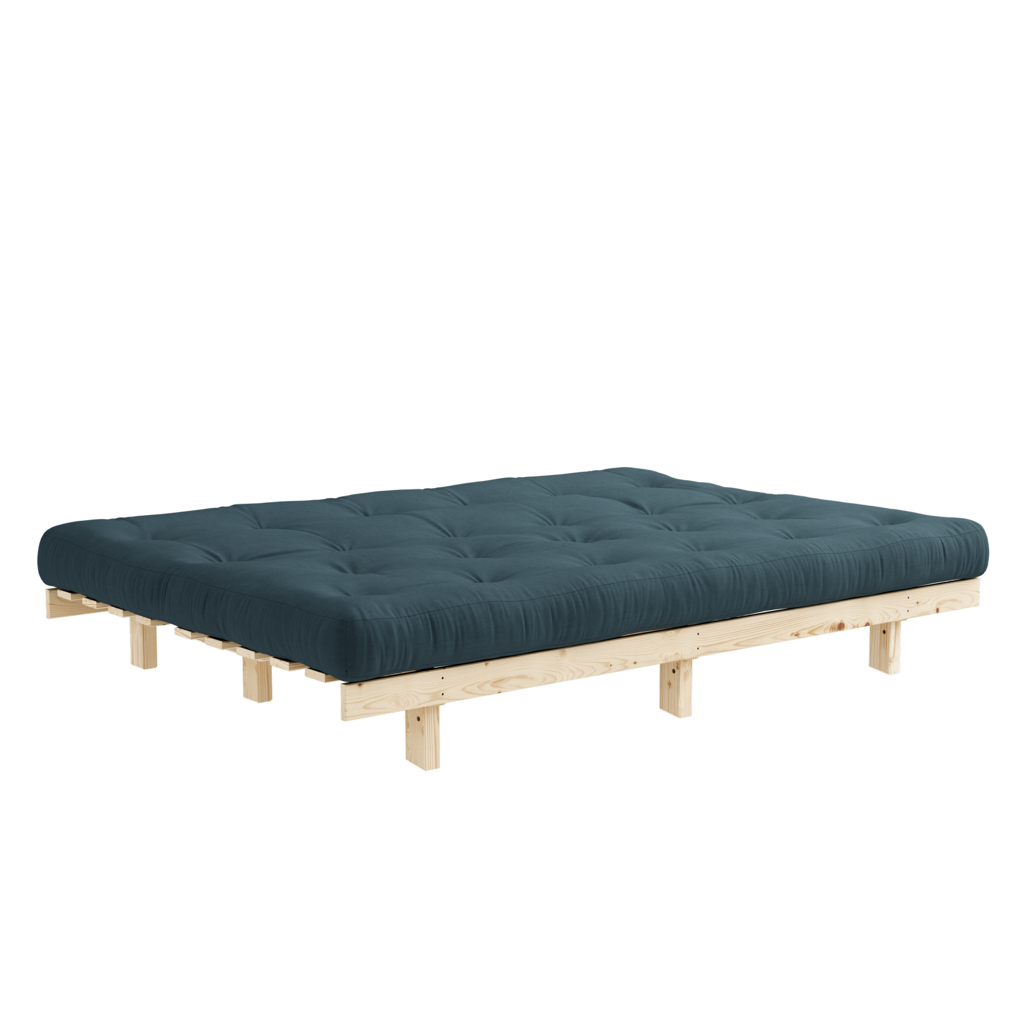 LEAN RAW 130 X 190 W. 5-LAYER MIXED MATTRESS PETROL BLUE