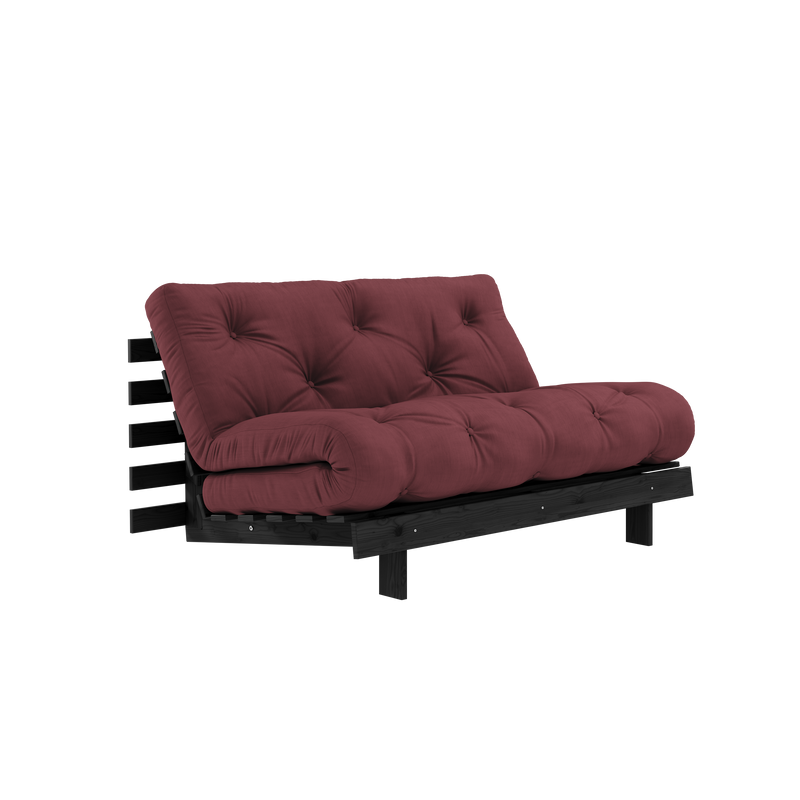 ROOTS BLACK NIGHT LACQUERED 140 X 200 W. ROOTS MATTRESS BORDEAUX