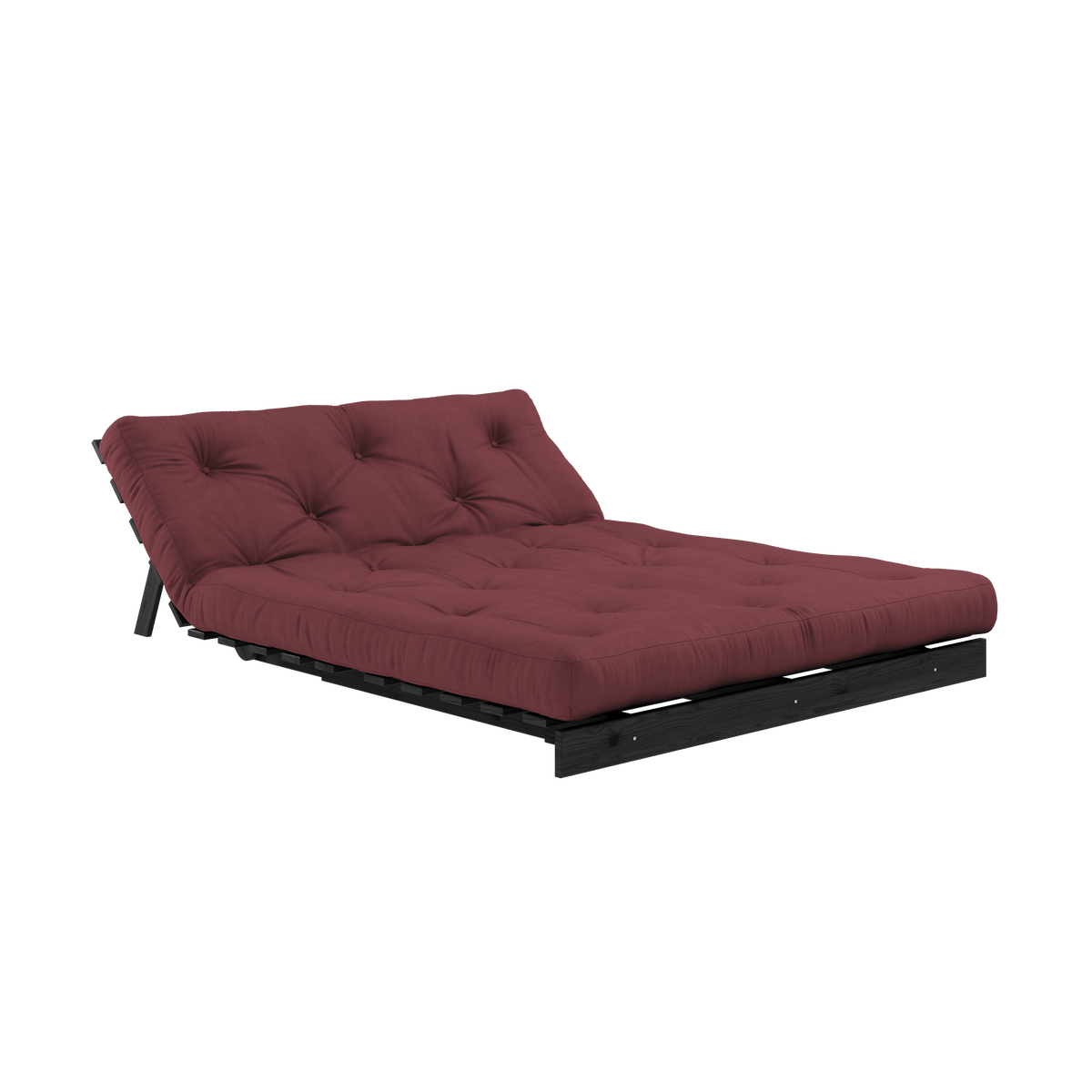 ROOTS BLACK NIGHT LACQUERED 140 X 200 W. ROOTS MATTRESS BORDEAUX