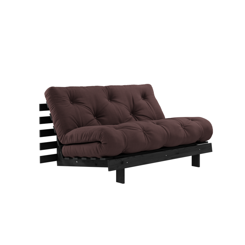 ROOTS BLACK NIGHT LACQUERED 140 X 200 W. ROOTS MATTRESS BROWN