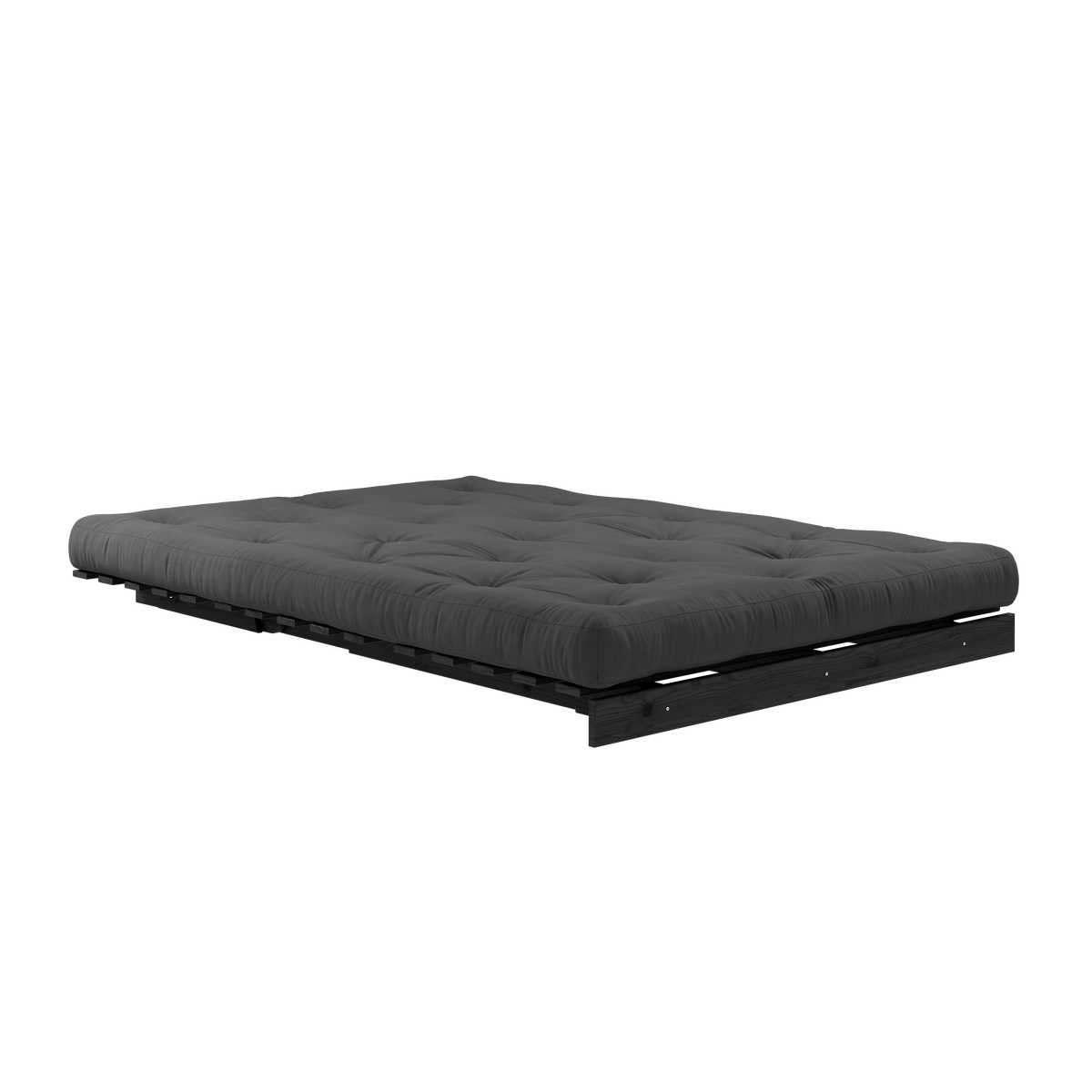 ROOTS BLACK NIGHT LACQUERED 140 X 200 W. ROOTS MATTRESS DARK GREY