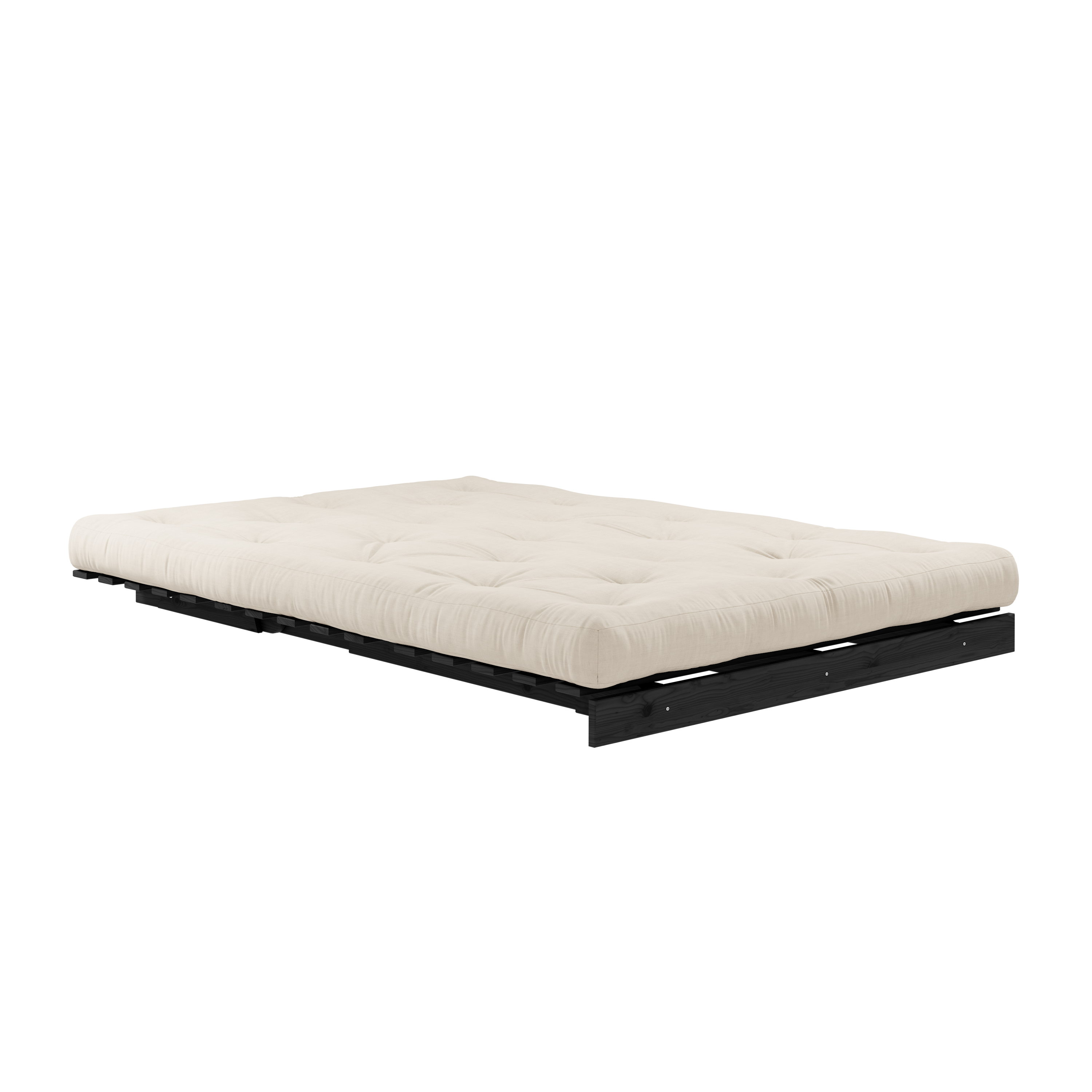 ROOTS BLACK NIGHT LACQUERED 140 X 200 W. ROOTS MATTRESS BEIGE