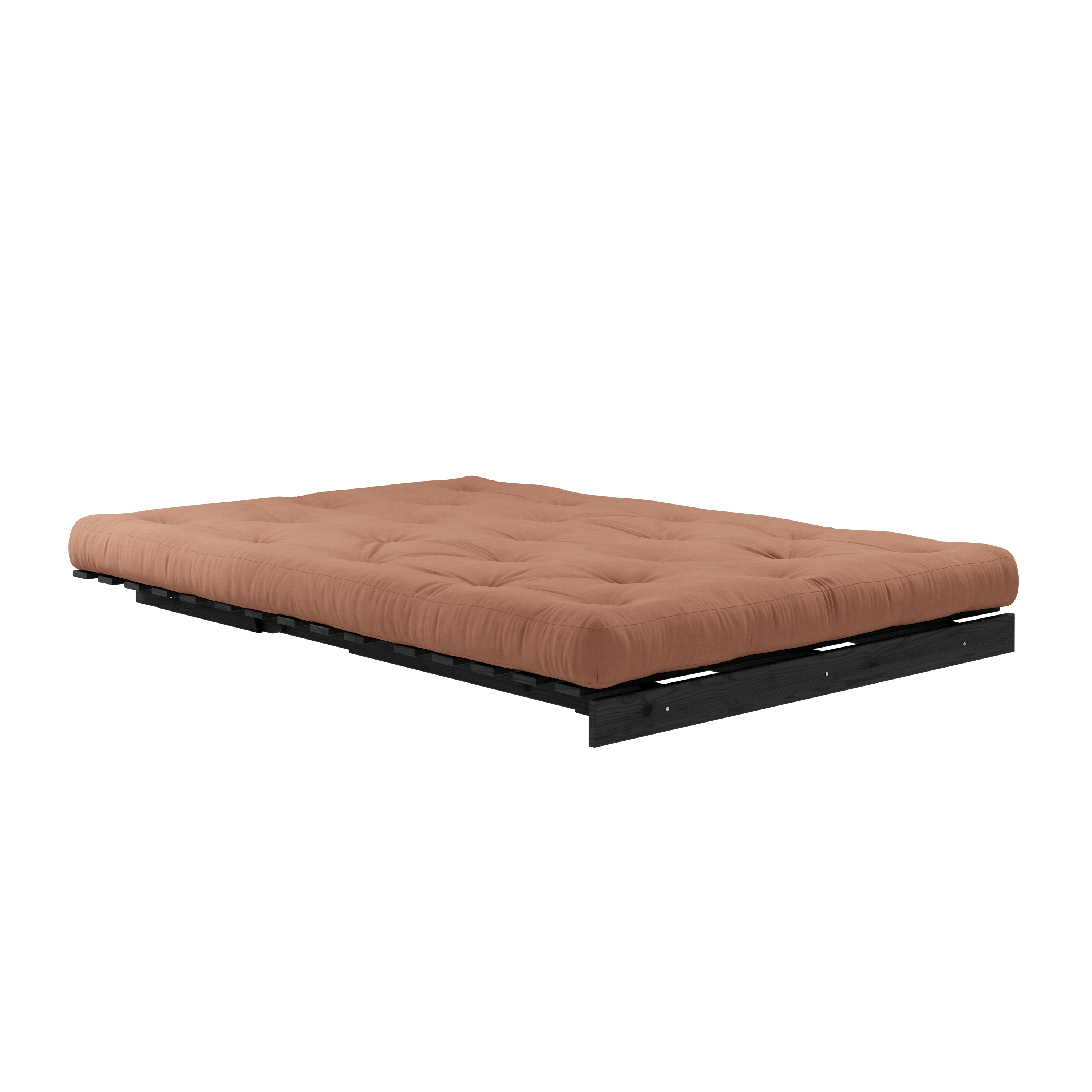 ROOTS BLACK NIGHT LACQUERED 140 X 200 W. ROOTS MATTRESS CLAY BROWN