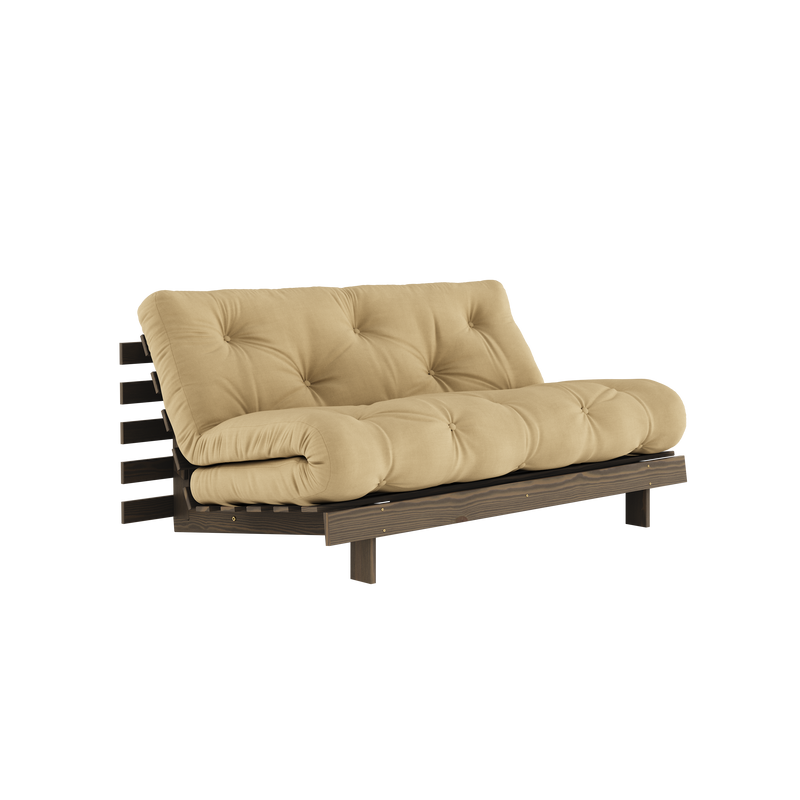 ROOTS CAROB BROWN 160 X 200 W. ROOTS MATTRESS WHEAT BEIGE
