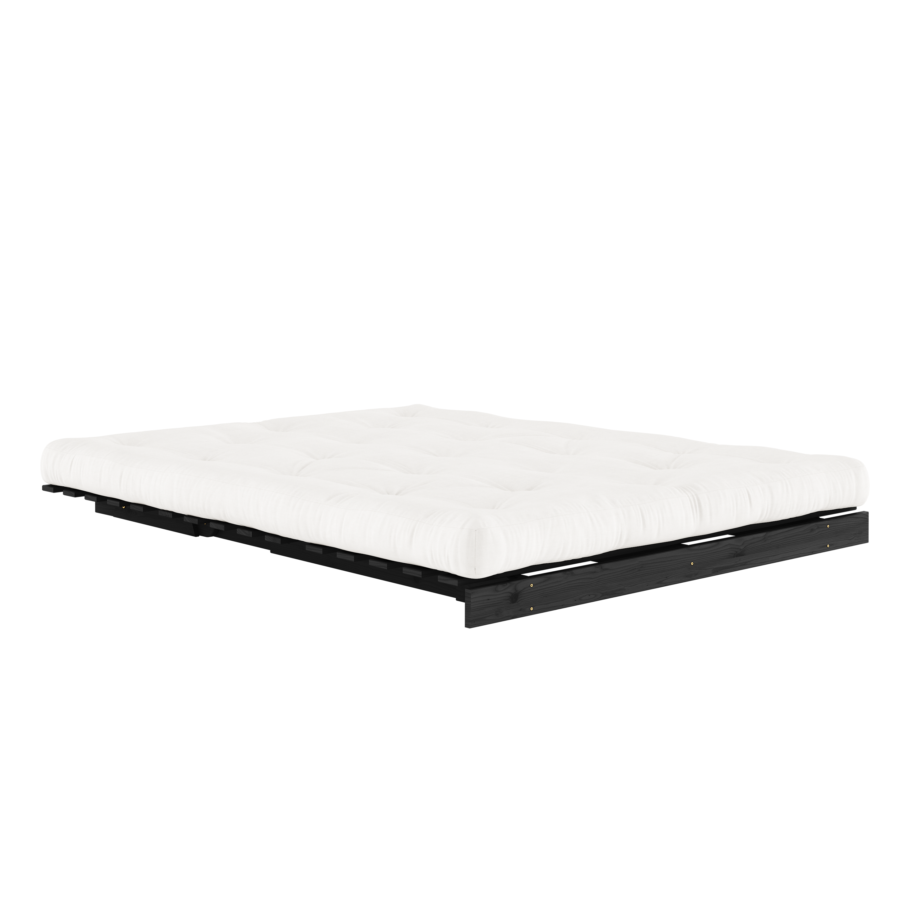 ROOTS BLACK NIGHT LACQUERED 160 X 200 W. ROOTS MATTRESS NATURAL