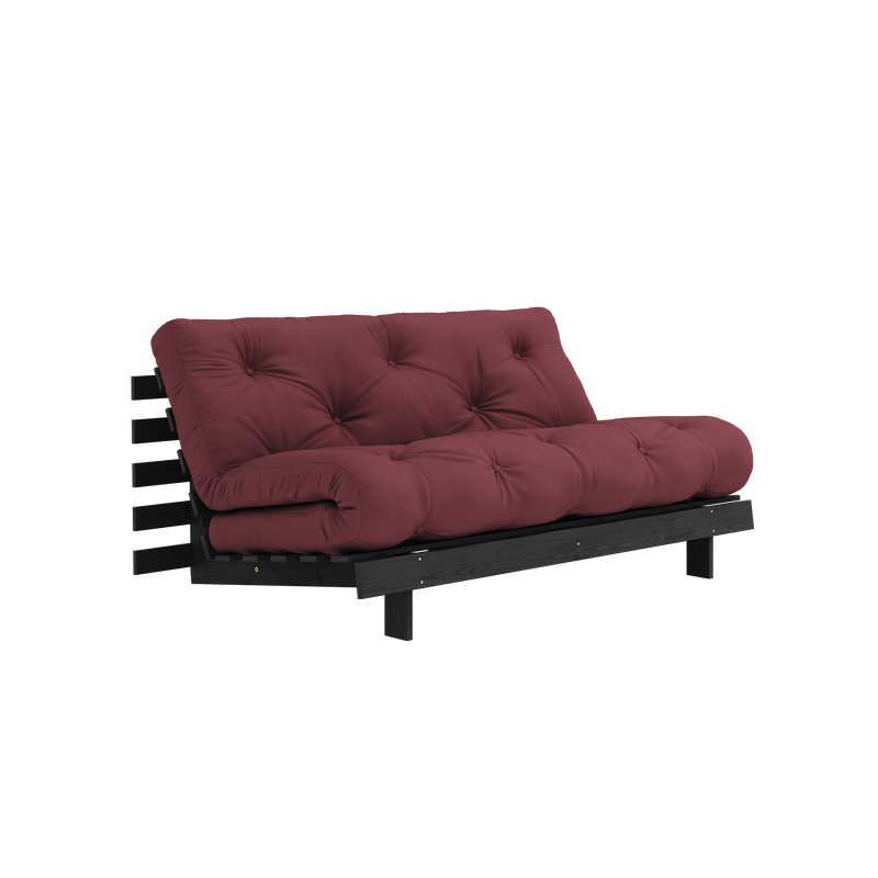 ROOTS BLACK NIGHT LACQUERED 160 X 200 W. ROOTS MATTRESS BORDEAUX