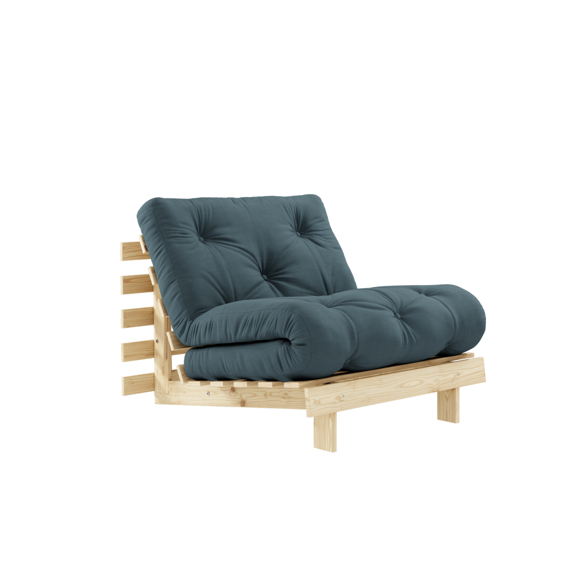 ROOTS RAW 90 X 200 W. ROOTS MATTRESS PETROL BLUE 90 X 200