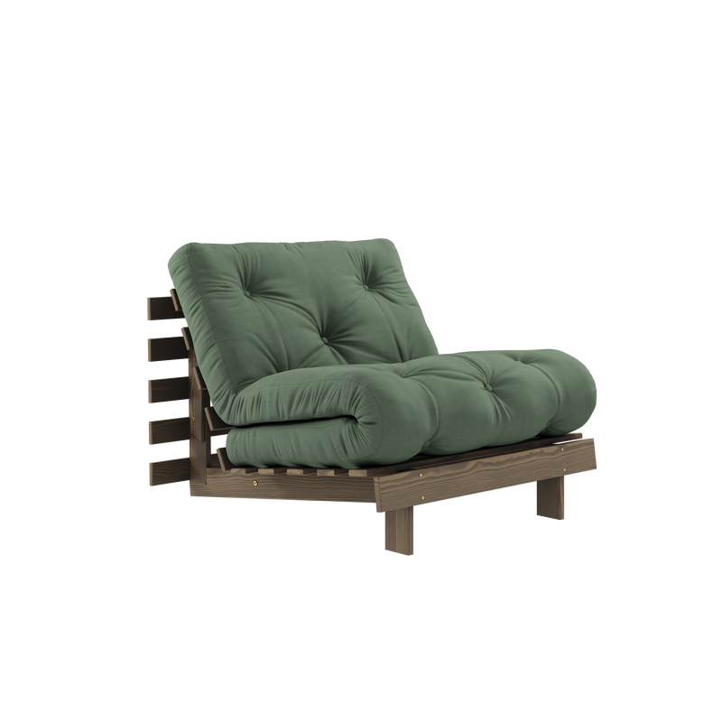 ROOTS CAROB BROWN 90 X 200 W. ROOTS MATTRESS OLIVE GREEN